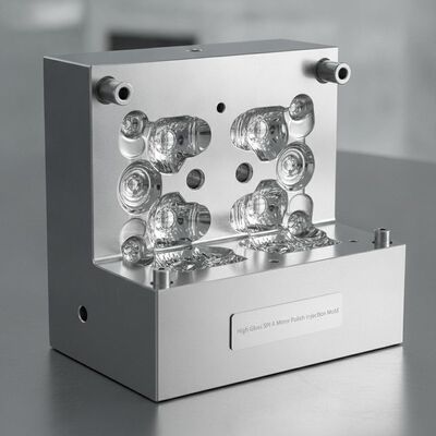 High Gloss SPI A1 Mirror Polish Injection Mold for Transparent PMMA LED Light Lens Molding